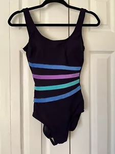 It Figures Tummy Thinner Ladies One Piece Bathing suit Purple Base Size 8 - Picture 1 of 2