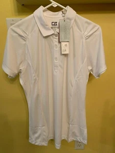 Cutter & Buck CB Polo Shirt Mens LARGE White DryTec Northgate Tennis Golf Pickle - Picture 1 of 6