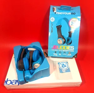 JLab JBuddies Folding On-Ear Kids Headphones Adjustable Compact - BLUE--READ!! - Picture 1 of 7