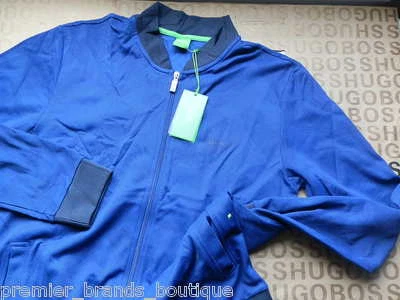 Nuevo Hugo Boss Para Hombres Gris Azul Cremallera Sudadera Chaqueta Camiseta Chándal Traje Grande Foto 1 de 4
