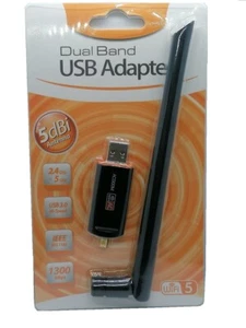 USB Wireless WiFi Adapter Dual Band 1300Mbps Network Card Antenna for Laptop - Picture 1 of 7