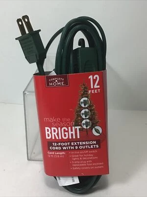 New. Christmas Tree, Village Cord 12 ft. 9 Outlet. On Off Switch. 5 Amp. Indoor - Image 1 of 4