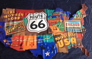 XXL Schild USA Landkarte / MAP - Route 66" - 60x36 cm - tolle Deko !