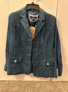 DENNIS BY DENNIS BASSO Leather Jacket Loden green size Small - Picture 1 of 5