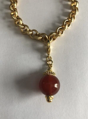 BEN AMUN 24K Gold Plated Carnelian **Granting All Good Destroying All Bad* Charm - Image 1 of 3