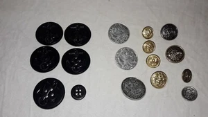 17 Coat, Jacket Buttons, Anchor, Eagle & More, Metal, Plastic - Picture 1 of 12