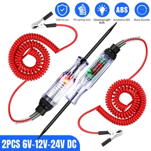 2x Probador de Circuito de Voltaje Eléctrico Digital 6-24V+3-48V Luz de Prueba Automotriz Coche - Imagen 1 de 9