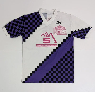 Camiseta de fútbol Puma vintage años 90 púrpura rosa Schmalding #8 talla M hecha en Alemania Foto 1 de 4