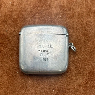 ANTIGUO ESTUCHE VESTA CAJA FUERTE MAPPIN & WEBB STERLING 1916 - SELLO LONDRES Foto 1 de 4