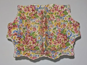 Vintage James Kent Longton Dubarry "Apple Blossom" Chintz Divided Bowl Dish - Picture 1 of 8