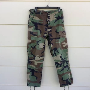 Military BDU Camo Woodland Cargo Combat Pants Hose Hot Weather Small 29x29 - Bild 1 von 7