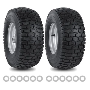 High-Performance 15x6.00-6 4-Ply Lawn Mower Tires - 2 Pack with Accessories - Picture 1 of 8