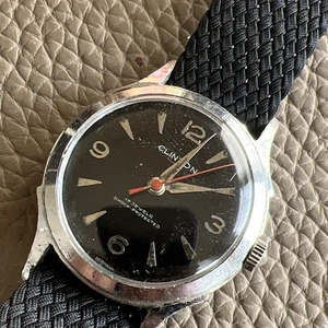 Vintage Men’s Clinton Rare Black Dial 17J 31MM WWII Era Germany Running - Picture 1 of 15