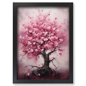 Framed Cherry Blossom Tree Expressionism Wall Art Canvas Print Poster Picture - Picture 1 of 4