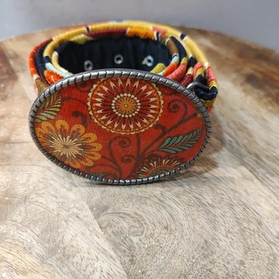 Loopty Loo Fabric Floral Belt Women Flower Buckle Fall Boho 49" Long Sz XL - Image 1 of 4