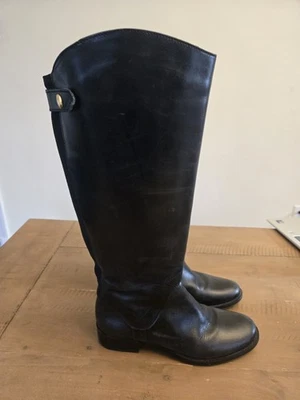 Botas hasta la rodilla de cuero negras STEVEN SADY para mujer talla 6,5 Foto 1 de 4