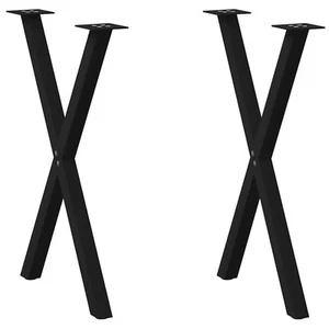 X-Shaped Dining Table Legs 2 pcs Black Steel 60x(72-73) cm Adjustable Feet 12912 - Picture 1 of 10