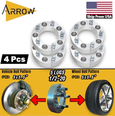 Espaciador de rueda 4 piezas 1,5" de grosor 5x5,5 o (5x139,7 mm) apto para: camionetas Jeep Ford Ram antiguas Foto 1 de 4