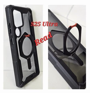 UAG Samsung Galaxy S25 Ultra Case 6.8" Kickstand Plasma XTE Rugged Black/Orange - Picture 1 of 4