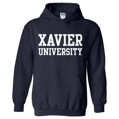 Xavier University Musketeers Basic Block Licensed Hooded Sweatshirt - Navy Cover