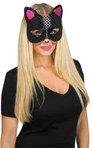 Cat Masks With Tattoos Black Cat - Fun World - Picture 1 of 1