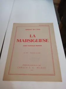 PARTITUR LA MARSIGLIESE ROUGET DE L'ISLE KLAVIER CARISCH S. A. - Bild 1 von 1