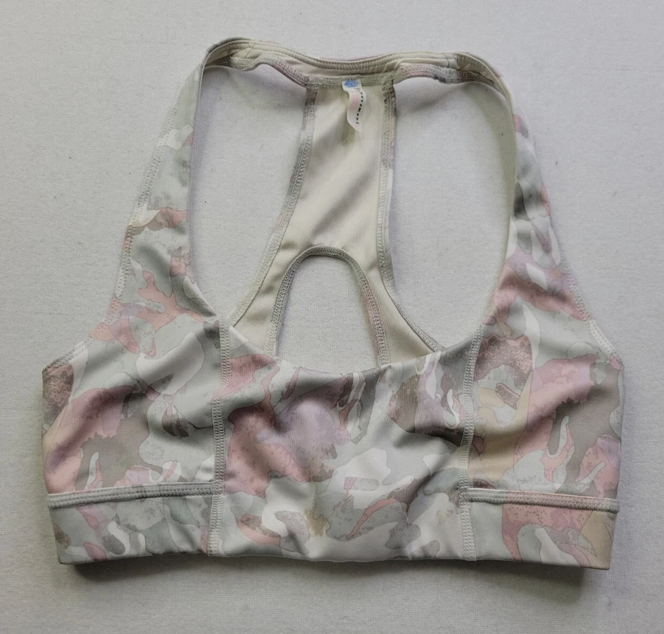 Sujetador deportivo Free People FP Movement para mujer S floral pálido forrado liso espalda deportiva Foto 1 de 4