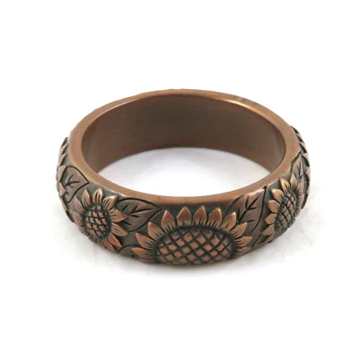 Sunflower Bangle Bracelet Copper 8" - Image 1 of 4