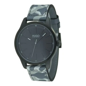 $175 Hugo Boss Herren DARE schwarzes 42mm Zifferblatt Camo Lederband Uhr 1530050 - Bild 1 von 6