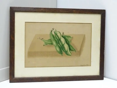 *TRES JOLI DESSIN ENCADRE NATURE MORTE Marqué ANGOULEME 1853 SOUS VERRE XIXe  - Photo 1/4