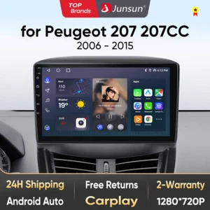 Radio de coche para Peugeot 207 2006 2007 08-2015 Android 13 Carplay GPS Navi WiFi RDS - Imagen 1 de 13