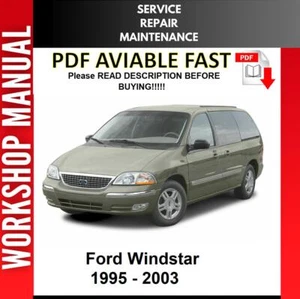 FORD WINDSTAR 1998 1999 2000 2001 2002 2003 SERVICE REPAIR WORKSHOP MANUAL - Picture 1 of 1