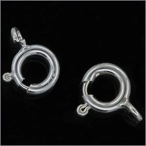 4PC Sterling Silver Spring Ring Clasp 8mm #51799 - Picture 1 of 1
