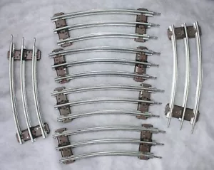 Lionel Trains 1/2 curved Track 0-27 Gauge brown tie , Lot of 6 - Picture 1 of 1