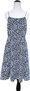 Neu J.Crew Sommerkleid blau geblümt Midikleid Größe 00 - Bild 1 von 6