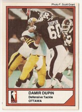 Damir Dupin 1984 Jogo CFL card #36 Ottawa Rough Riders  UNLV Rebels