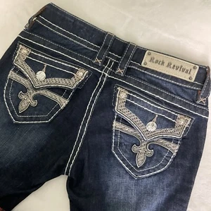 Rock Revival Damen Größe 26 Skinny Jeans Jeans verschönerte Klappentaschen - Bild 1 von 10
