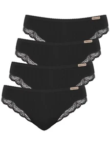 comazo earth 10470277801 4er Sparpack Damen Jazz Pants low cut Schwarz und Weiss