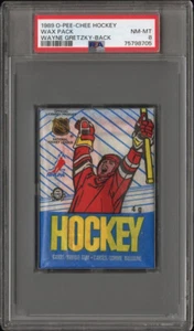 O-Pee-Chee OPC 1989 paquete de cera 156 Wayne Gretzky parte trasera inferior PSA 8 pop 1/1 superior - Imagen 1 de 2