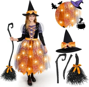 Spooktacular Creations Witch Costume Kids, Light Up Halloween Costumes Witch Dre - Picture 1 of 4