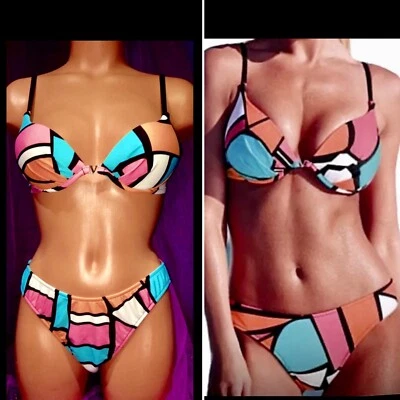 Сексуальный Venus цвет блок блестящий пуш-ап с подкладкой добавить чашку верхний купальник бикини 8 - Изображение 1 из 4