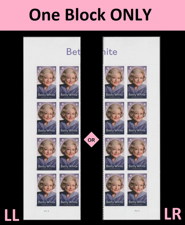 US 5976 Betty White F plate block 8 MNH 2025 - Image 1 of 1