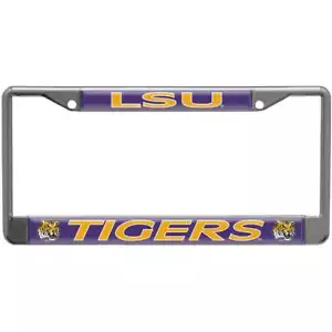 LSU Tigers Metal License Plate Frame w/Domed Acrylic - Picture 1 of 1