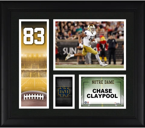 Chase Claypool Notre Dame Fighting Irish Framed 15x17 Player Core Collage Cover