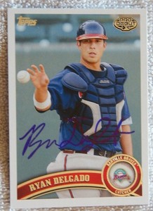 Atlanta Braves Ryan Delgado Signed 2011 Topps Pro Debut Danville Braves Auto