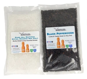 Sea Salt and Whole Black Pepper Packs 1.5 lbs ~ YANKEETRADERS® ~ FREE SHIPPING - Picture 1 of 5