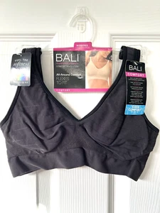 NEW Bali Comfort Revolution AllAround Comfort Flexes To Fit Bra Small Black 3484 - Picture 1 of 5