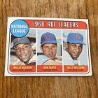  1969 Topps #4, RBI Leaders, Willie McCovey, Ron Santo, Billy Williams  - VG/EX
