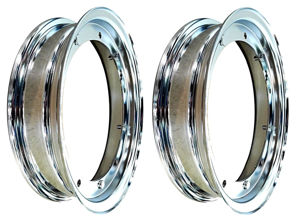 RMS 2 CERCHI DA 10" MADE IN ITALY CROMATI RUOTA 3.50.10 / 3.00.10 VESPA 50 SPECIAL