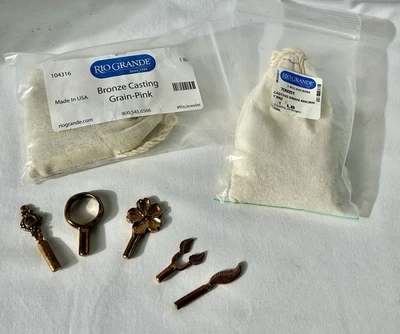 Two Pounds Bronze Casting Grain For Casting, 5 Pattern Pieces For Sand Casting - Image 1 of 4